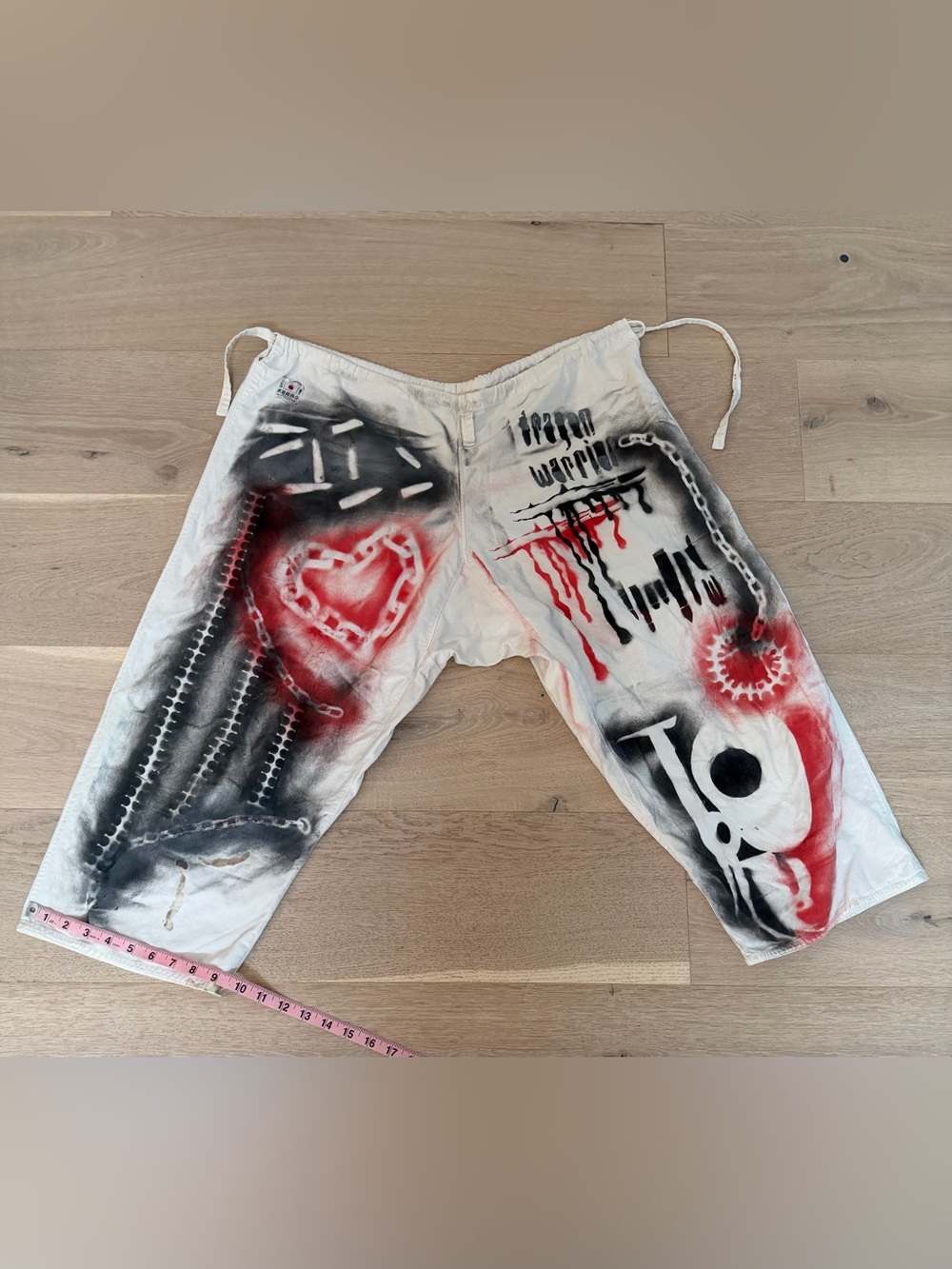Suidobashi Shokai Martial Arts Pants with Spray Painted Graphics Made in Japan - Picture 7 of 9